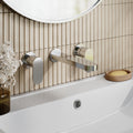 Lumina Wall Mounted 3 Tap Hole Basin Mixer Chrome Contemporary No Waste