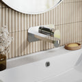Lumina Wall Mounted 2 Tap Hole Basin Mixer Plate Chrome Contemporary
