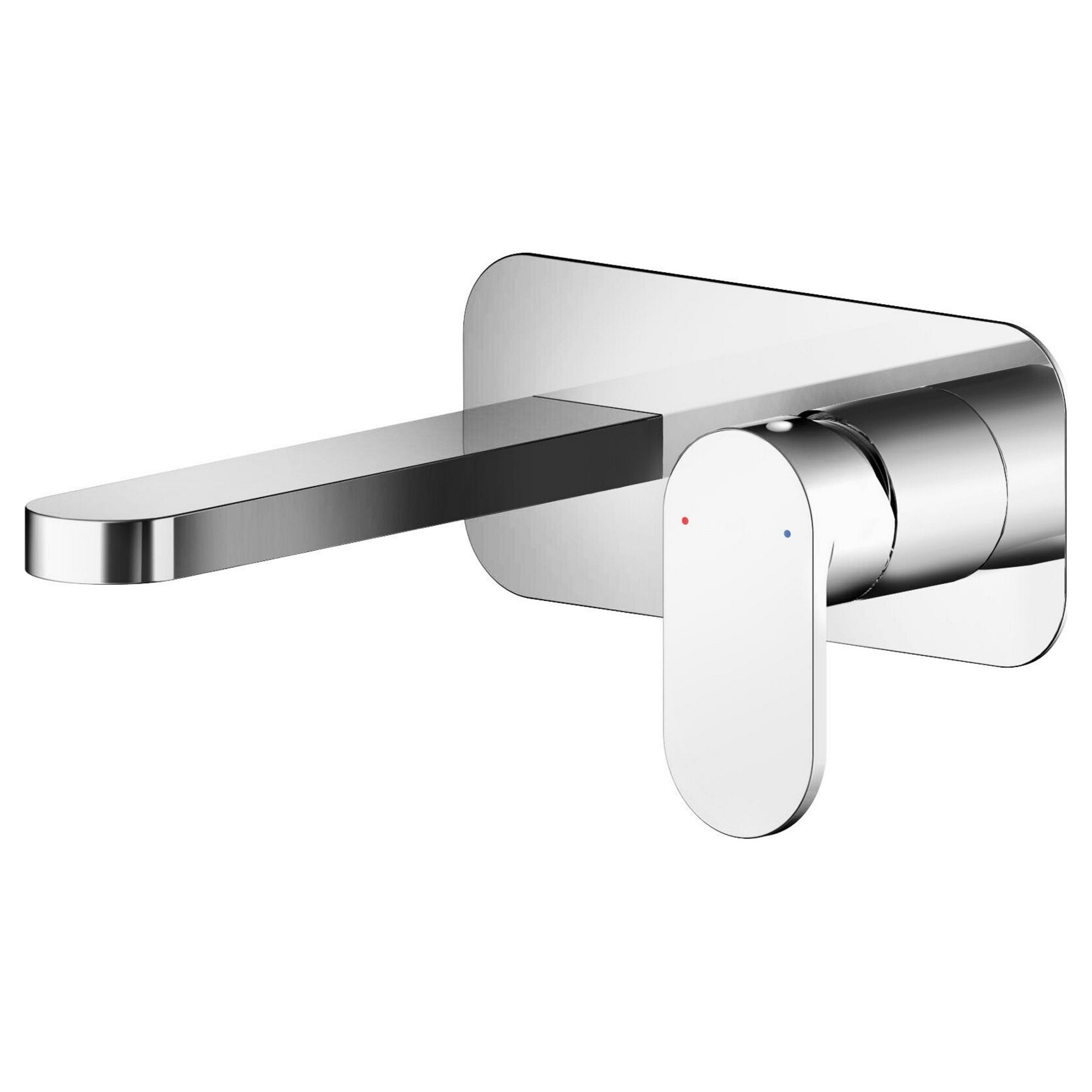 Lumina Wall Mounted 2 Tap Hole Basin Mixer Plate Chrome Contemporary