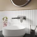 Aura Wall Mounted 2 Tap Hole Basin Mixer Plate Chrome Contemporary