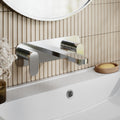 Lumina Wall Mounted 3 Tap Hole Basin Mixer Plate Chrome Contemporary