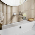 Lumina Wall Mounted 2 Tap Hole Basin Mixer Chrome Contemporary No Waste