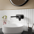 Lumina Matt Black Wall Mounted 2 Tap Hole Basin Mixer Plate Contemporary 1 Hole