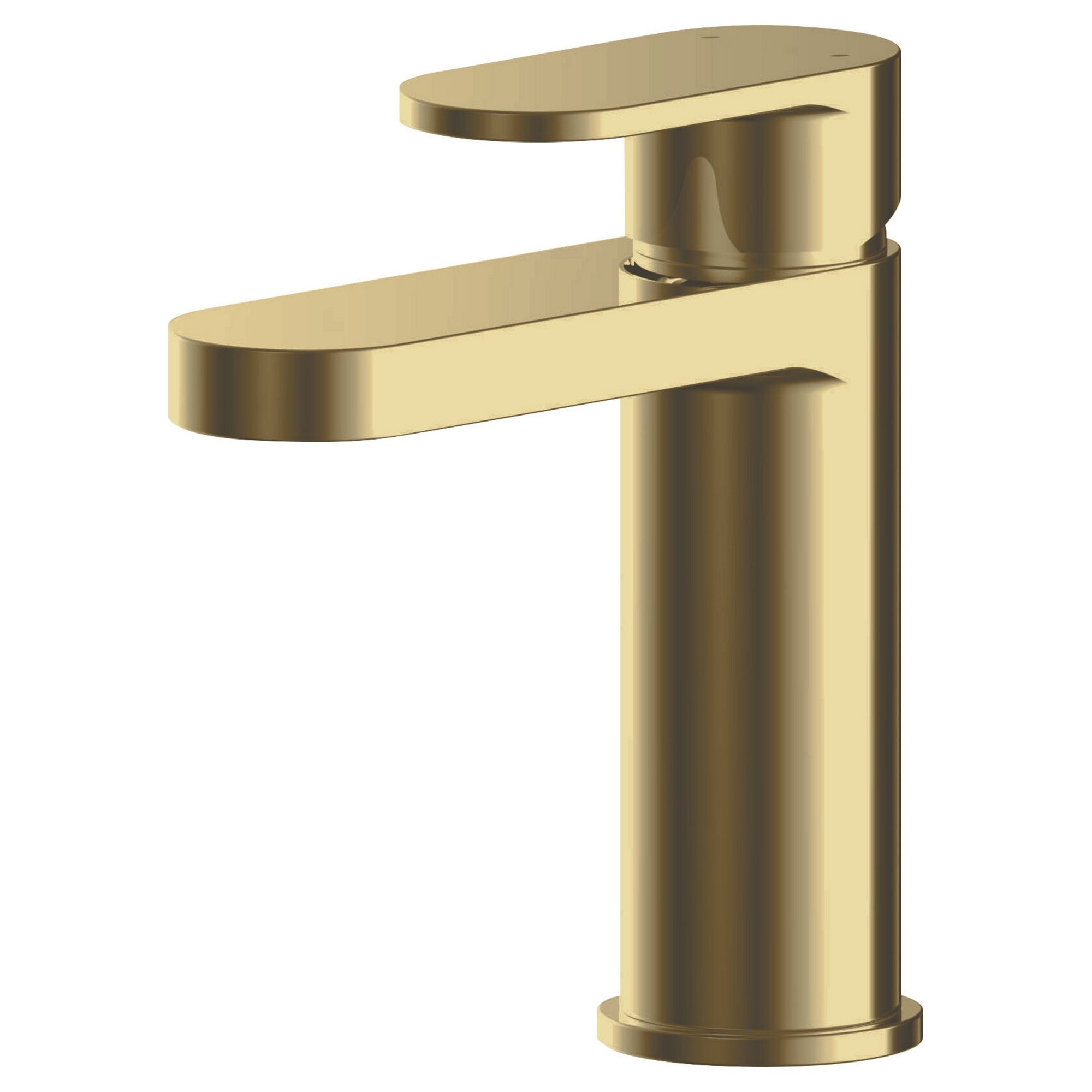 Lumina Brushed Brass Mono Basin Mixer Tap Push Button Waste Contemporary 1 Hole