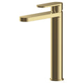 Lumina Brushed Brass High Rise Mono Basin Mixer Tap Contemporary 1 Hole