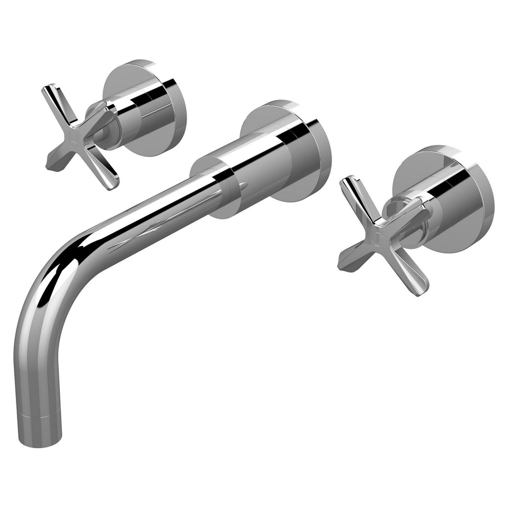 Korus Chrome Wall Mount 3 Tap Hole Basin Mixer Tap Crosshead Contemporary 3 Hole