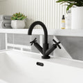 Korus Matt Black Mono Basin Mixer Tap Contemporary Crosshead 1 Tap Hole