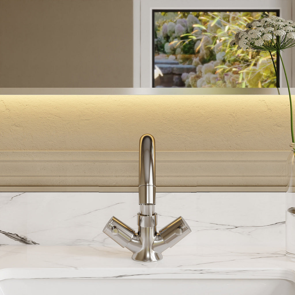 Solis Chrome Mono Basin Mixer Tap With Waste Contemporary Lever 1 Tap Hole
