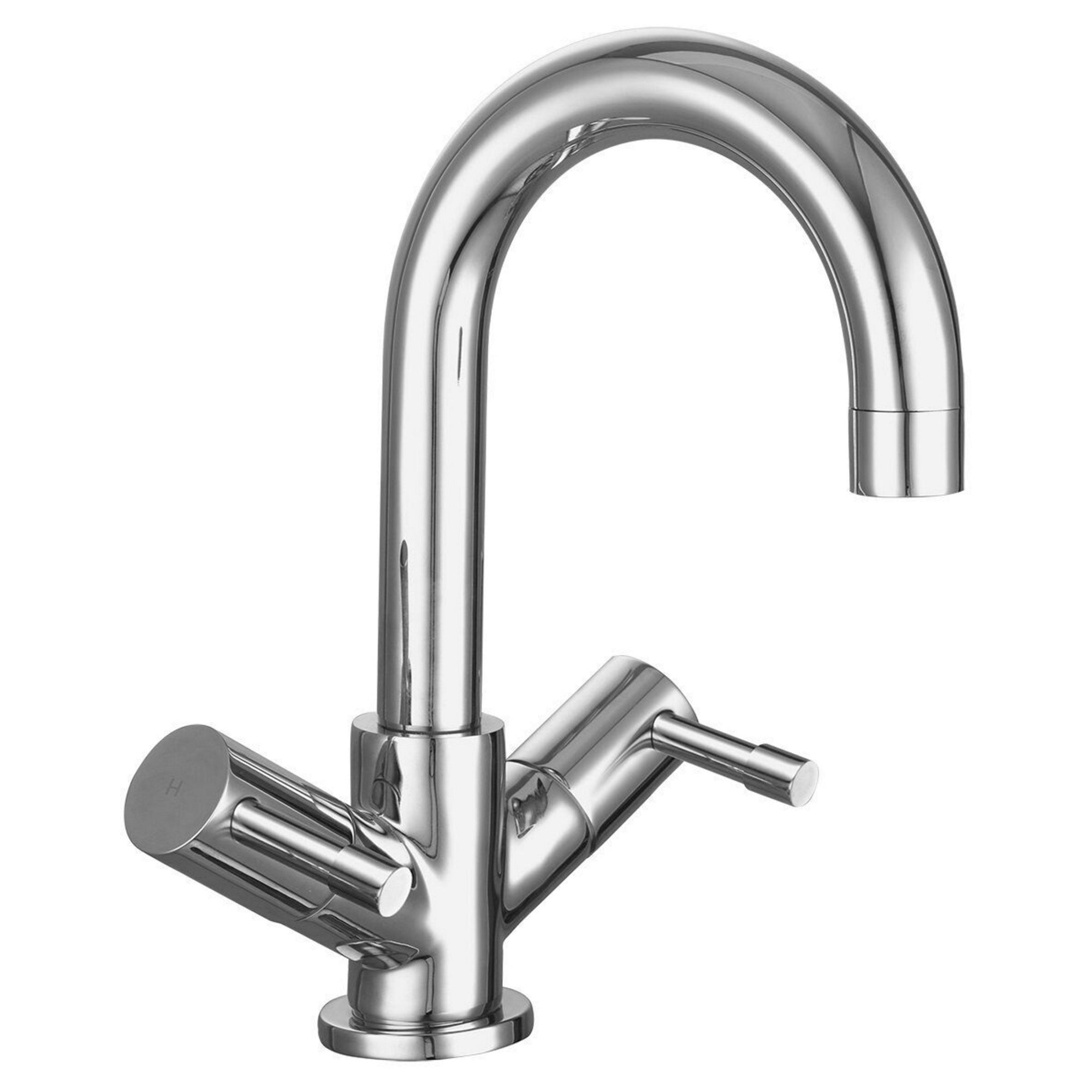 Solis Chrome Mono Basin Mixer Tap With Waste Contemporary Lever 1 Tap Hole