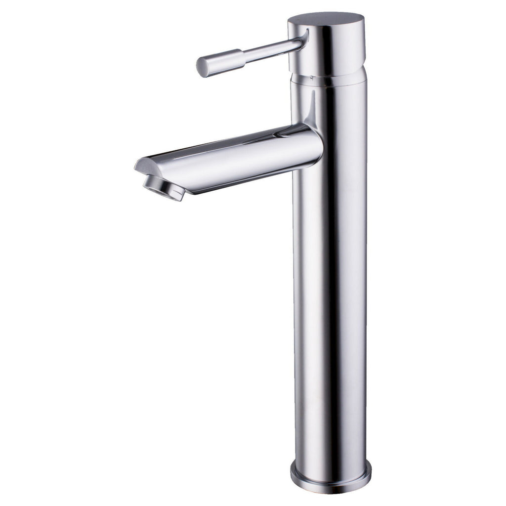 Solis Chrome High Rise Mixer Tap Contemporary Lever 1 Tap Hole