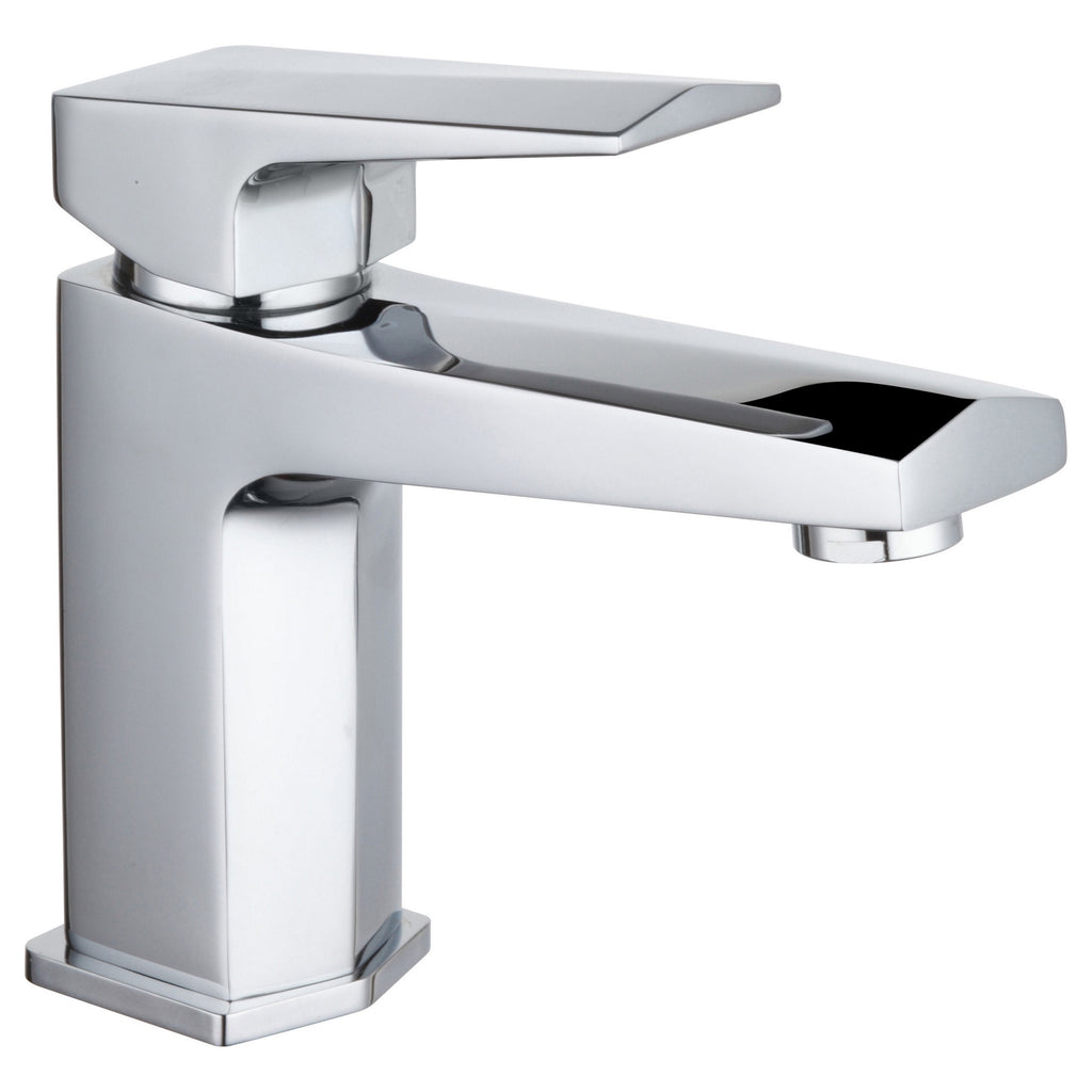 Forge Chrome Mono Basin Mixer Tap With Waste Contemporary Lever Square