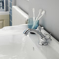 Elysian Luxury Chrome Mono Basin Mixer Tap With Waste Traditional Crosshead