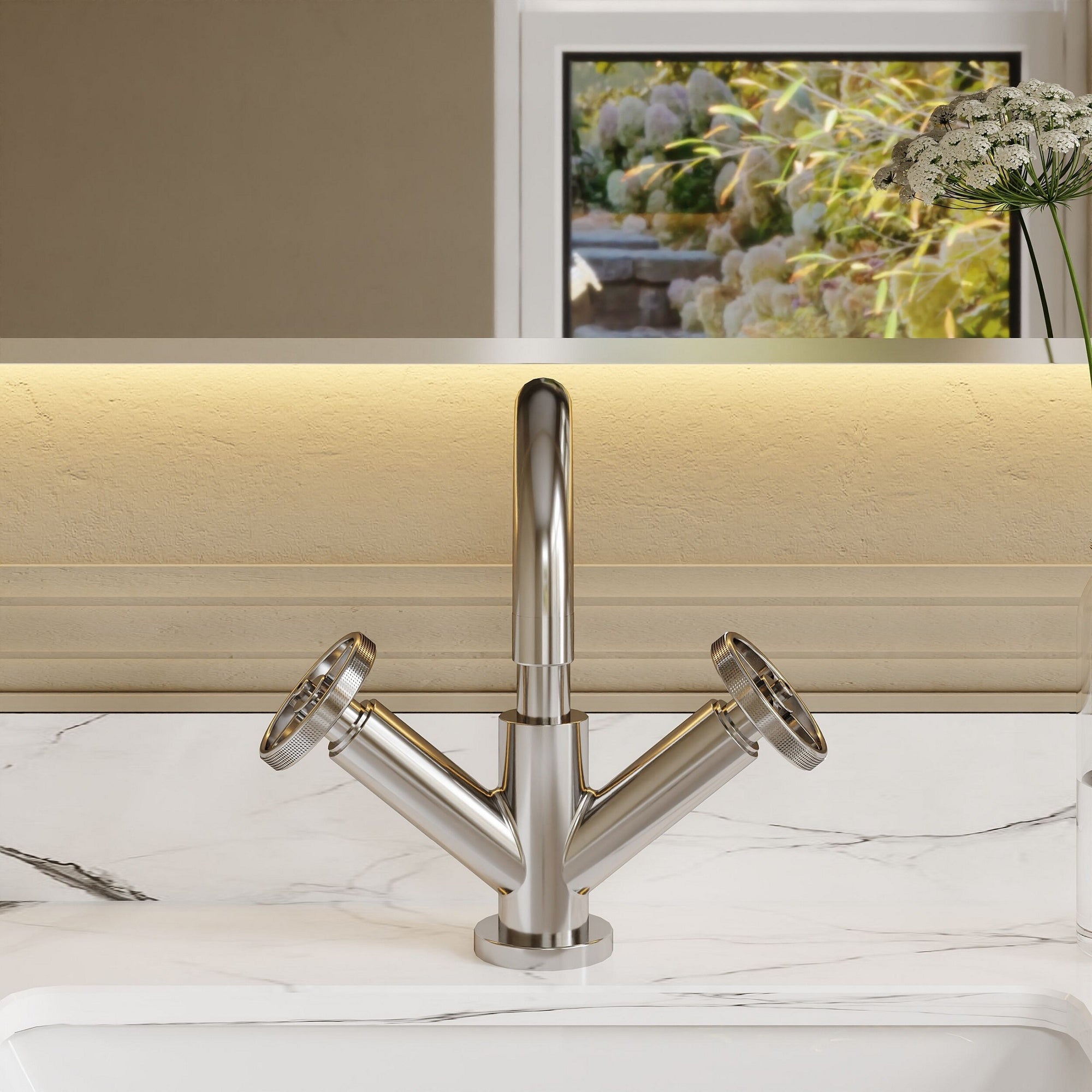 Axis Chrome Mono Basin Mixer Tap Contemporary Crosshead 1 Tap Hole
