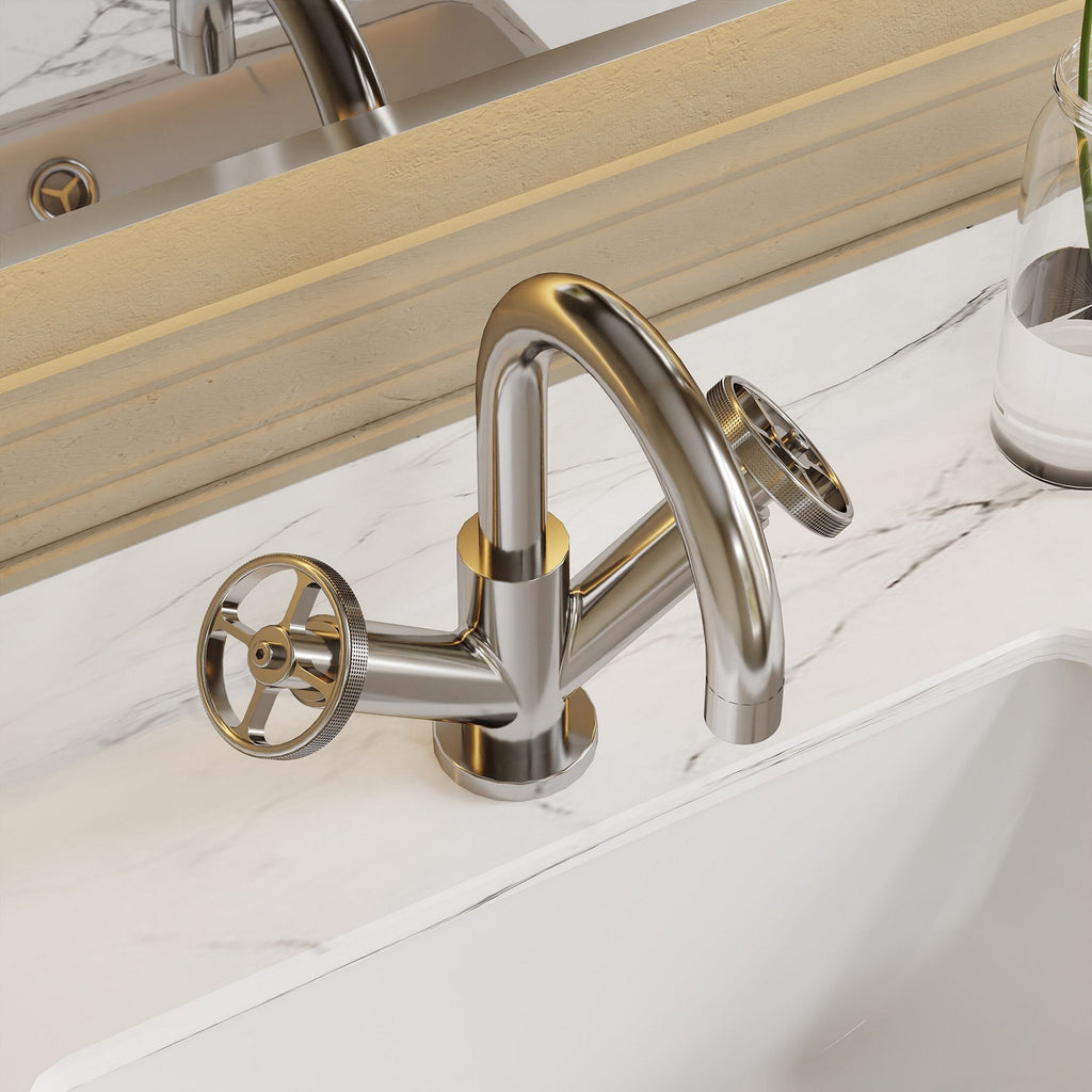 Axis Chrome Mono Basin Mixer Tap Contemporary Crosshead 1 Tap Hole