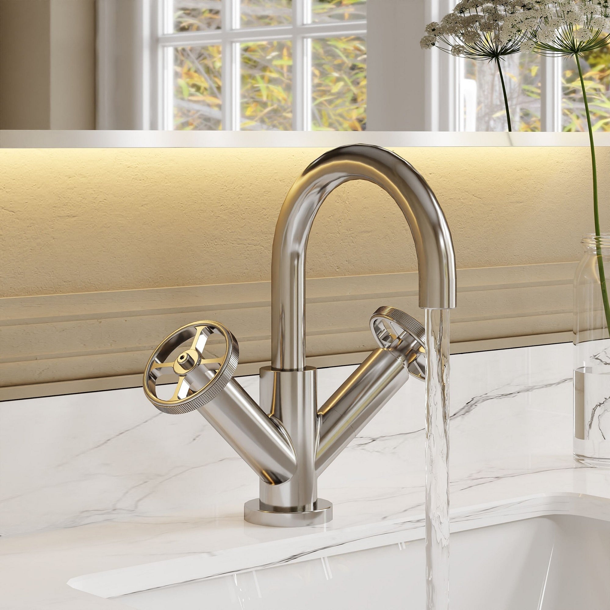 Axis Chrome Mono Basin Mixer Tap Contemporary Crosshead 1 Tap Hole