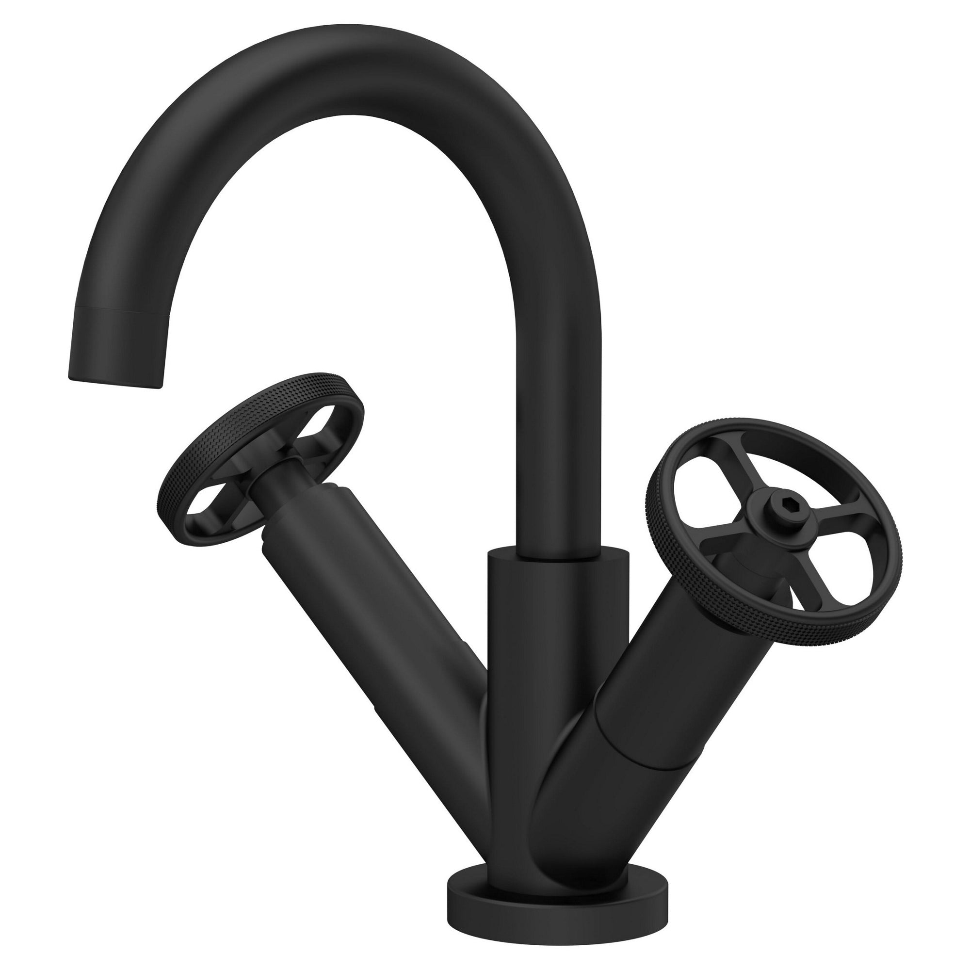 Axis Matt Black Mono Basin Mixer Tap Contemporary Crosshead 1 Tap Hole