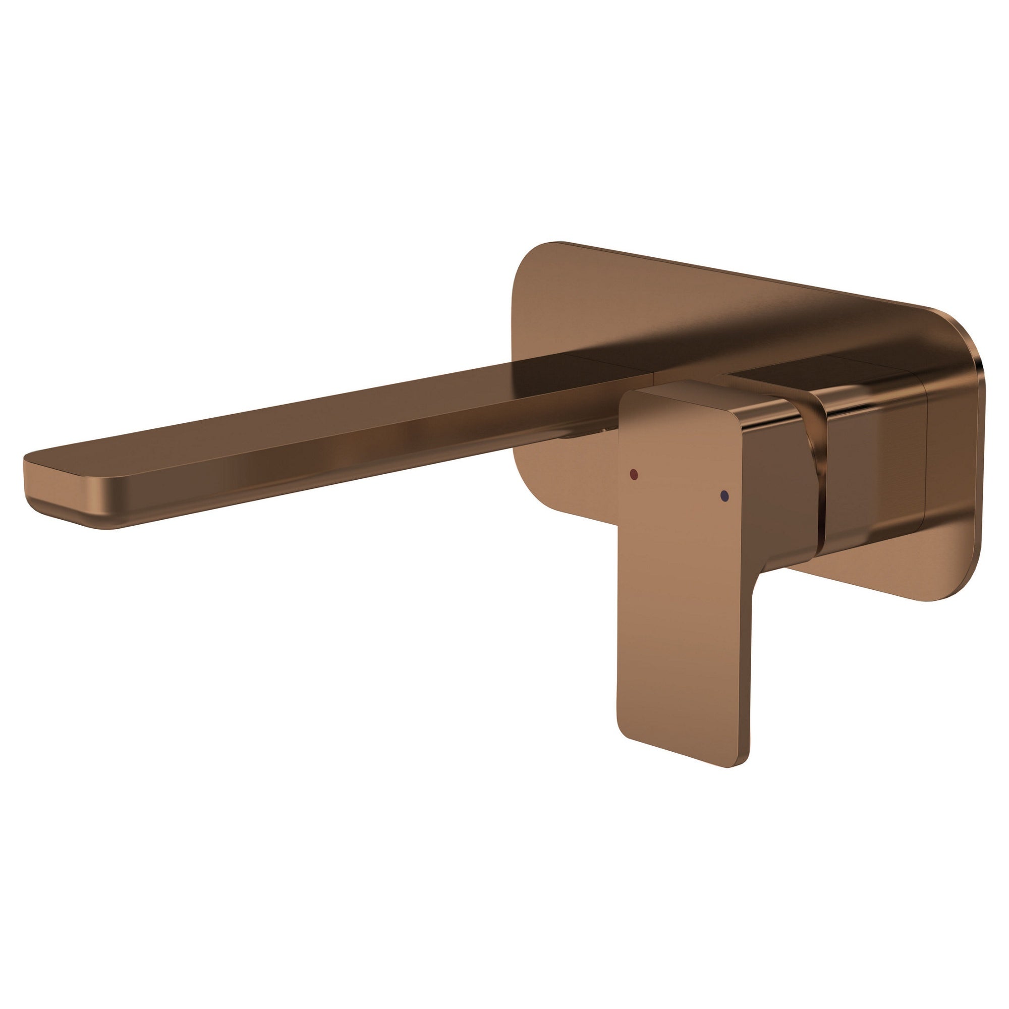 Aeres Wall Mounted 2 Tap Hole Basin Mixer Plate Brushed Bronze Contemporary