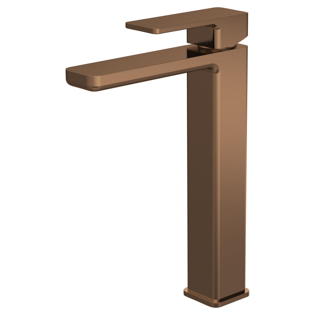 Aeres High Rise Mono Basin Mixer Brushed Bronze Contemporary 1 Tap Hole