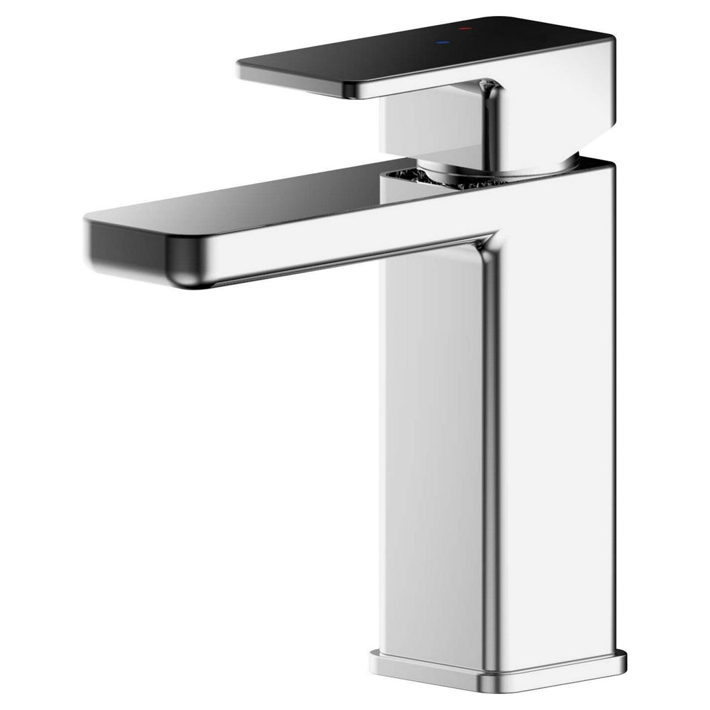 Aeres Mono Basin Mixer Chrome Contemporary 1 Tap Hole Push Button Waste