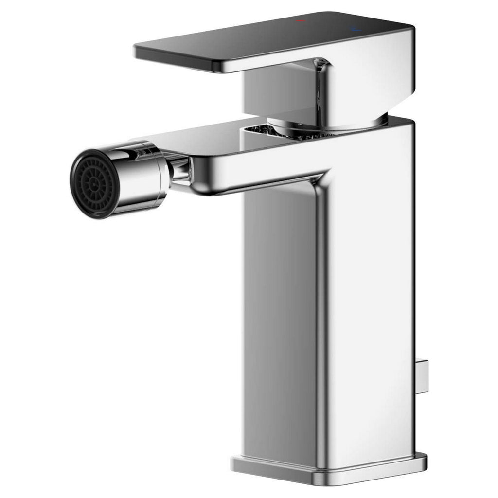 Aeres Mono Bidet Mixer Chrome Contemporary 1 Tap Hole Pop Up Waste