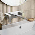 Aeres Wall Mounted 3 Tap Hole Basin Mixer Plate Chrome Contemporary 1 Tap Hole