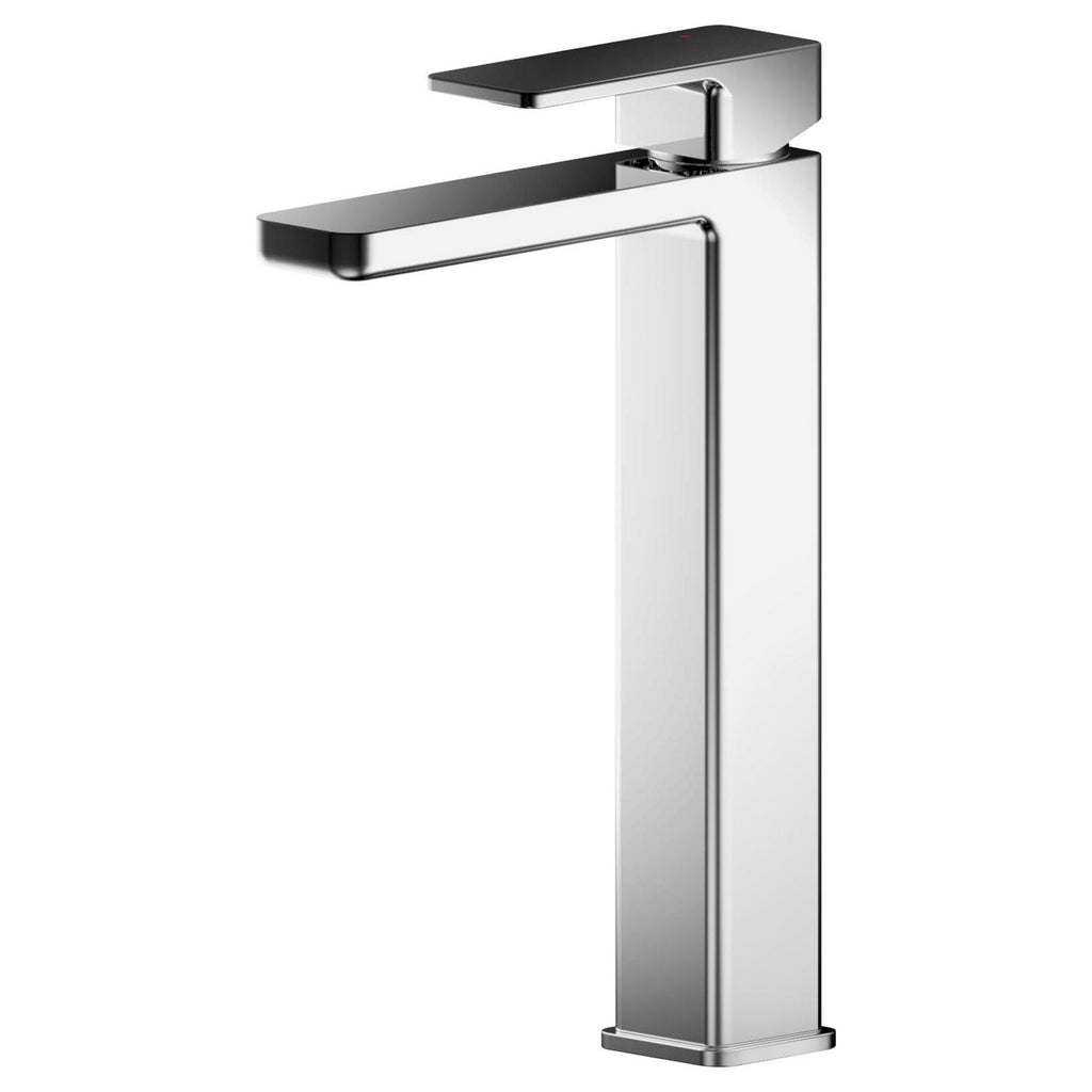 Aeres High-rise Mono Basin Mixer Chrome Contemporary 1 Tap Hole No Waste