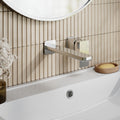 Aeres Wall Mounted 2 Tap Hole Basin Mixer Chrome Contemporary 2 Tap Holes