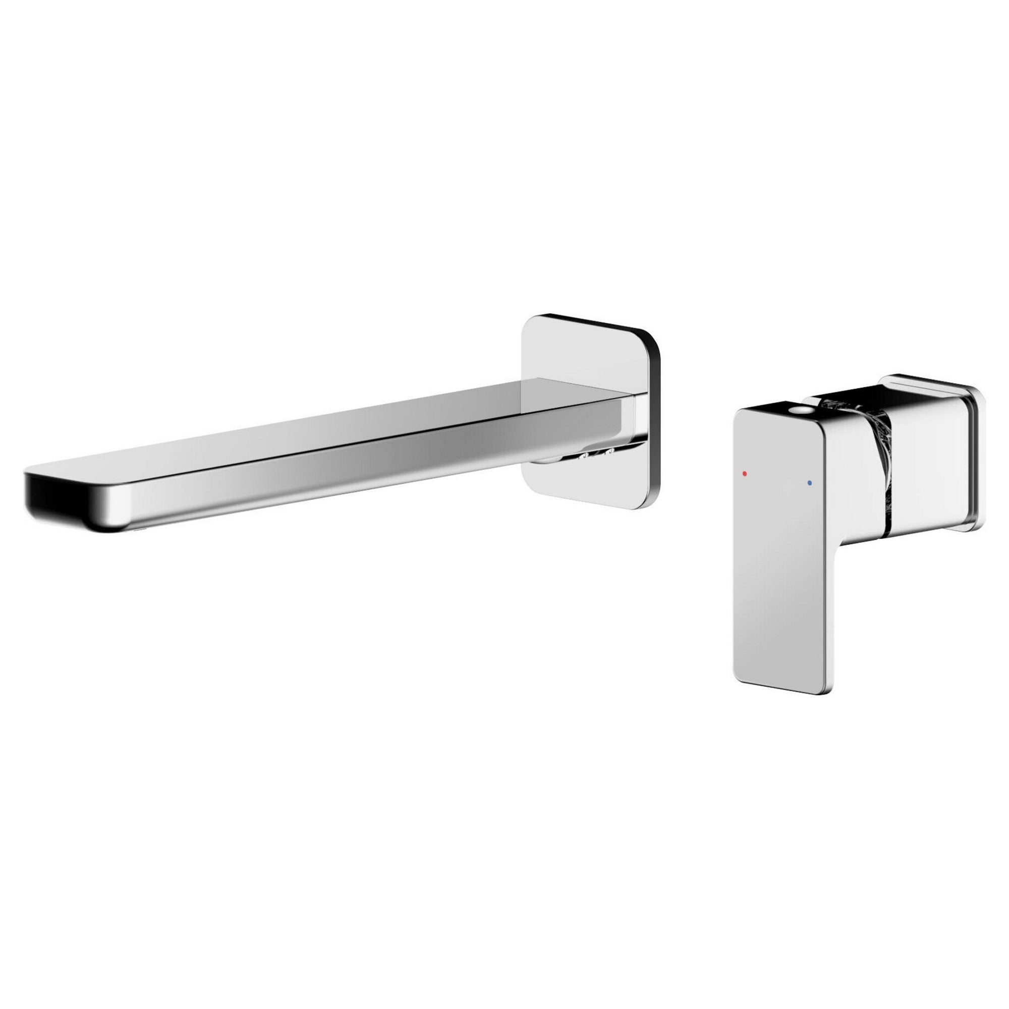 Aeres Wall Mounted 2 Tap Hole Basin Mixer Chrome Contemporary 2 Tap Holes