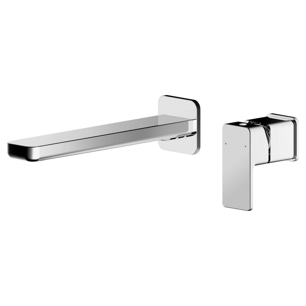 Aeres Wall Mounted 2 Tap Hole Basin Mixer Chrome Contemporary 2 Tap Holes