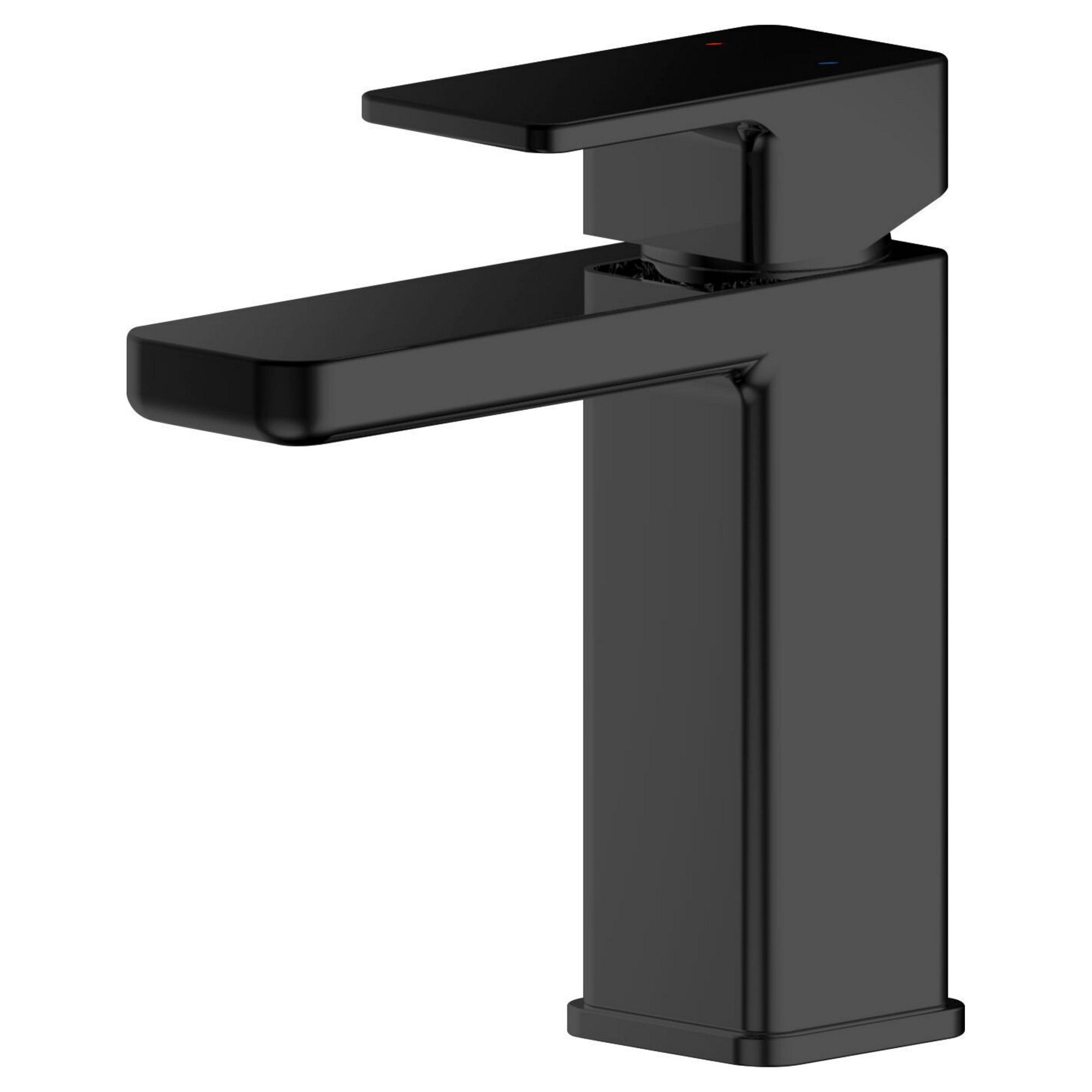 Aeres Mono Basin Mixer Matt Black Contemporary 1 Tap Hole Push Button Waste