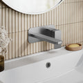 Aeres Wall Mounted 2 Tap Hole Basin Mixer Plate Brushed Pewter Contemporary