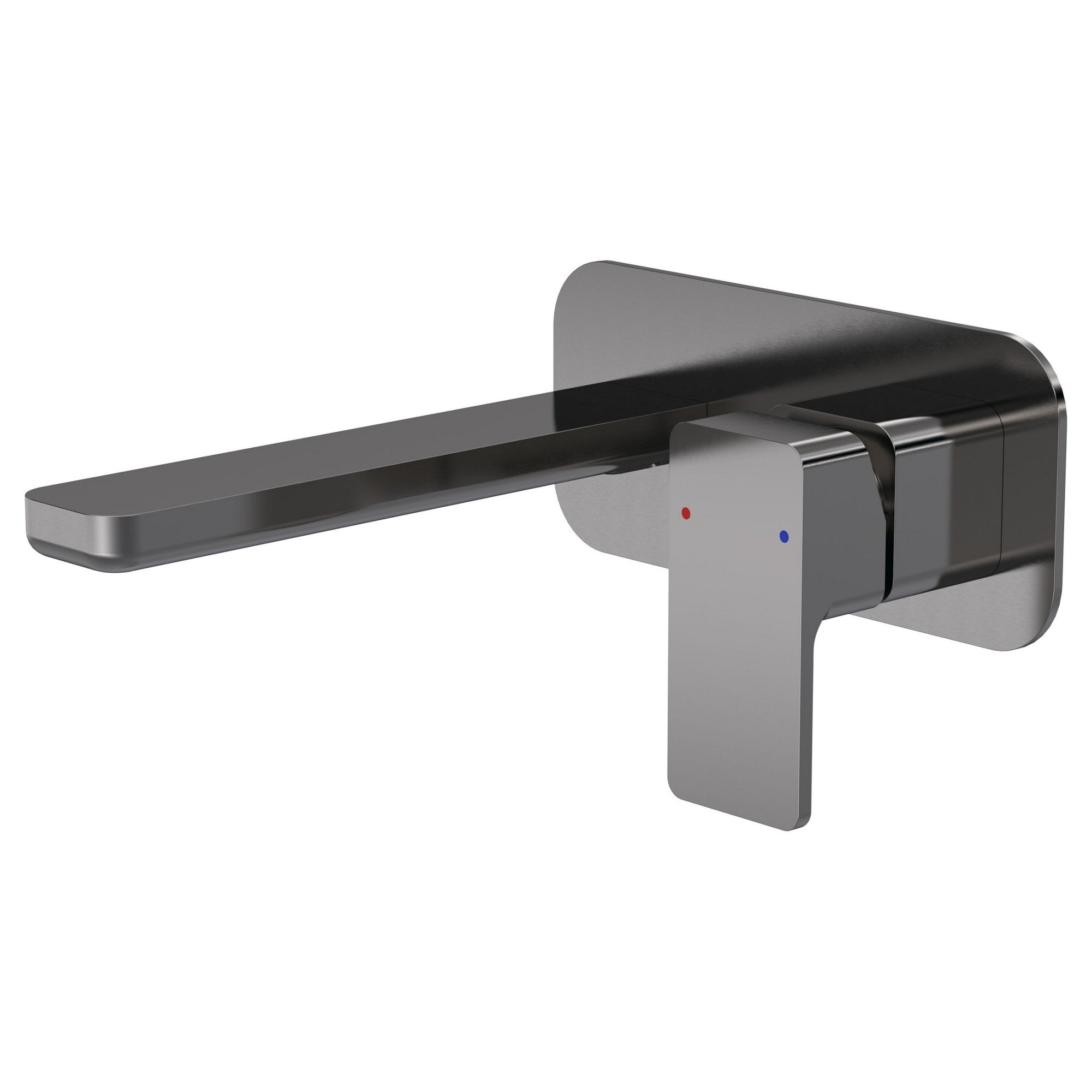 Aeres Wall Mounted 2 Tap Hole Basin Mixer Plate Brushed Pewter Contemporary