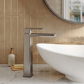 Aeres High-rise Mono Basin Mixer Brushed Pewter Contemporary 1 Tap Hole