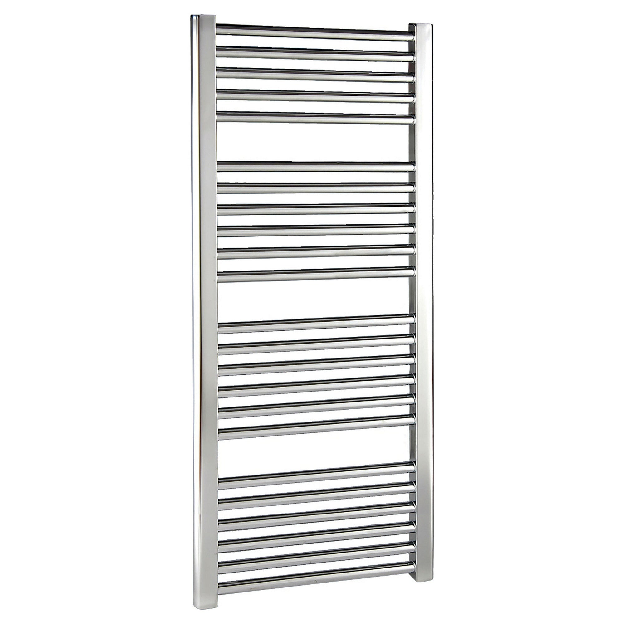 Straight Ladder Rail 1100 X 500mm Chrome 1096 BTU 455 Pipe Centres