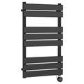 Electric Square Flat Towel Rail 8 Bars 840x500mm Anthracite 1351 BTU 450 Centres