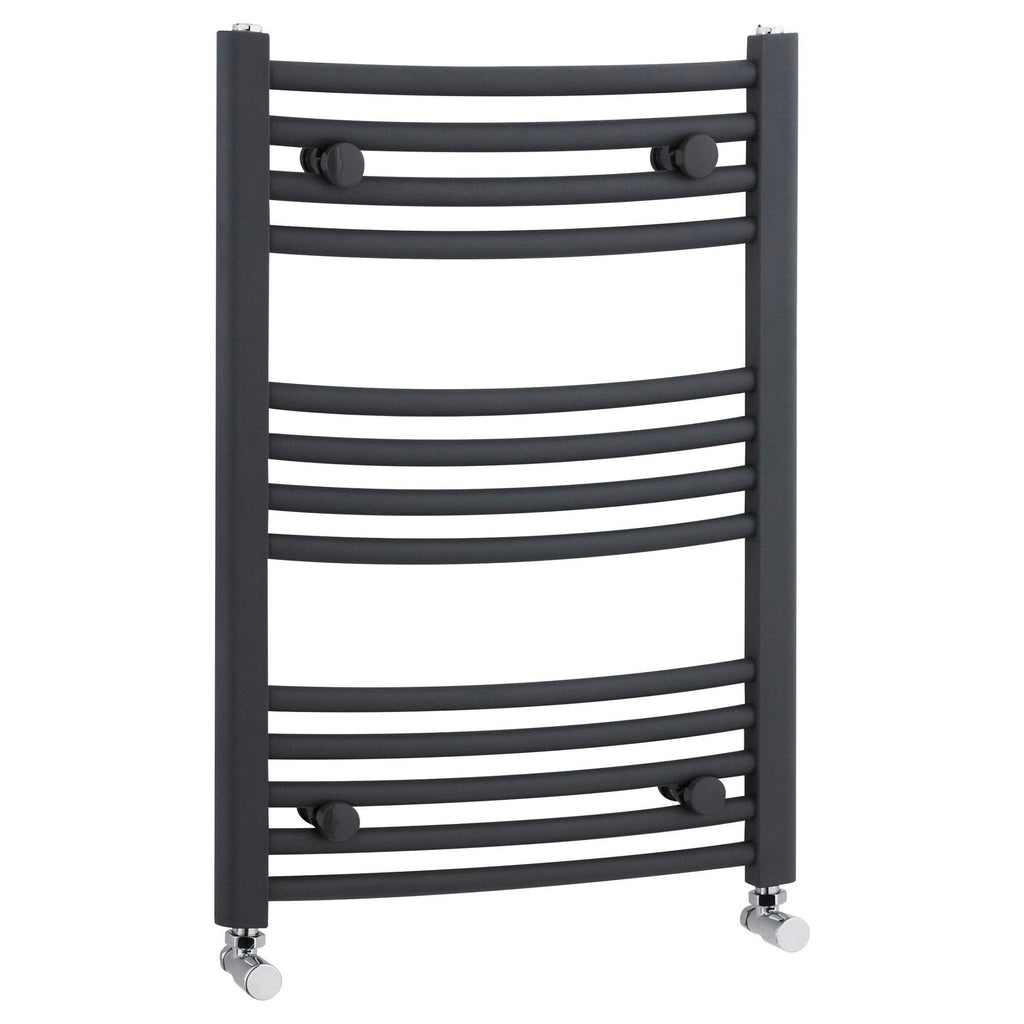 Anthracite Curved Ladder Rail 700x500mm 1051 BTU 450 Pipe Centres