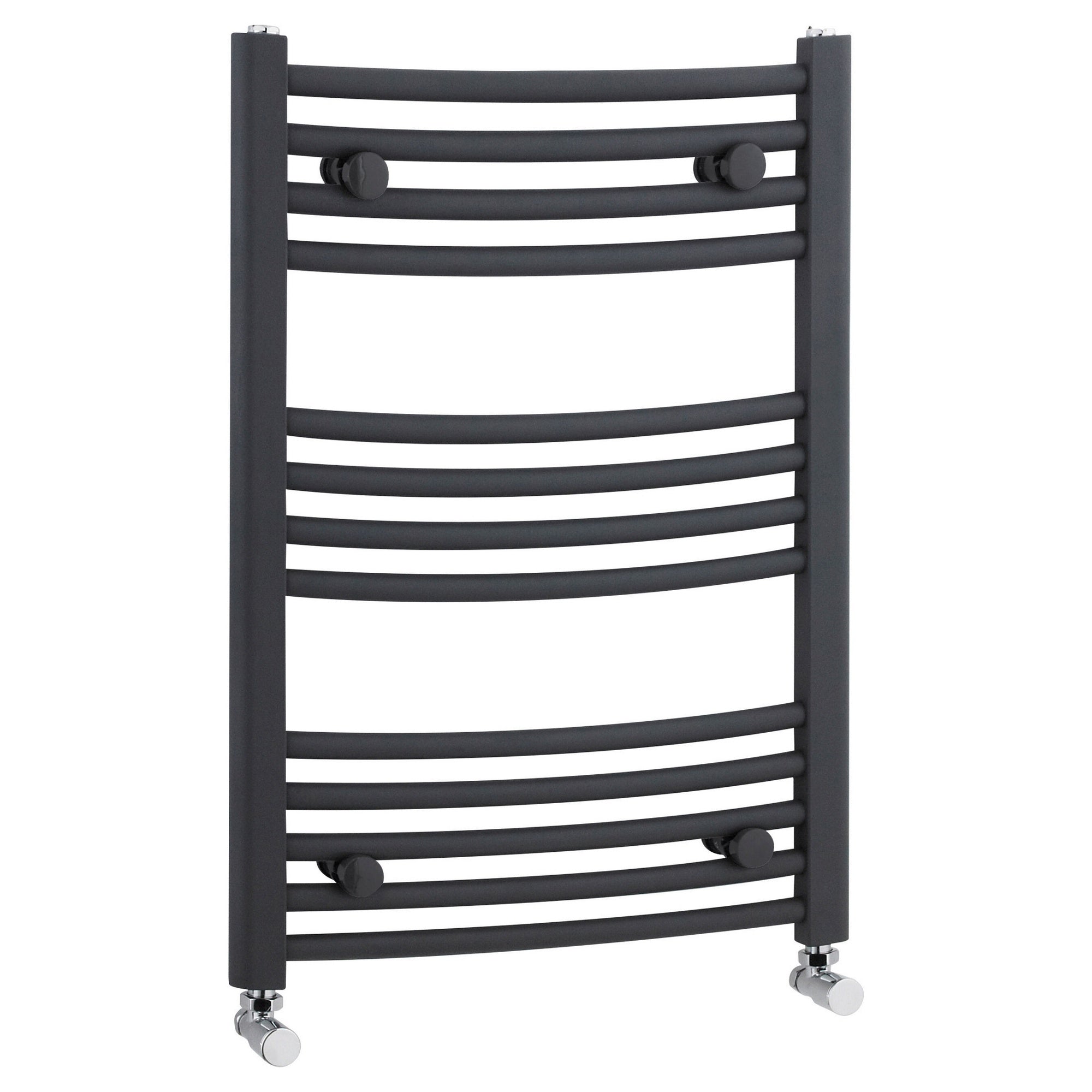 Anthracite Curved Ladder Rail 700x500mm 1051 BTU 450 Pipe Centres