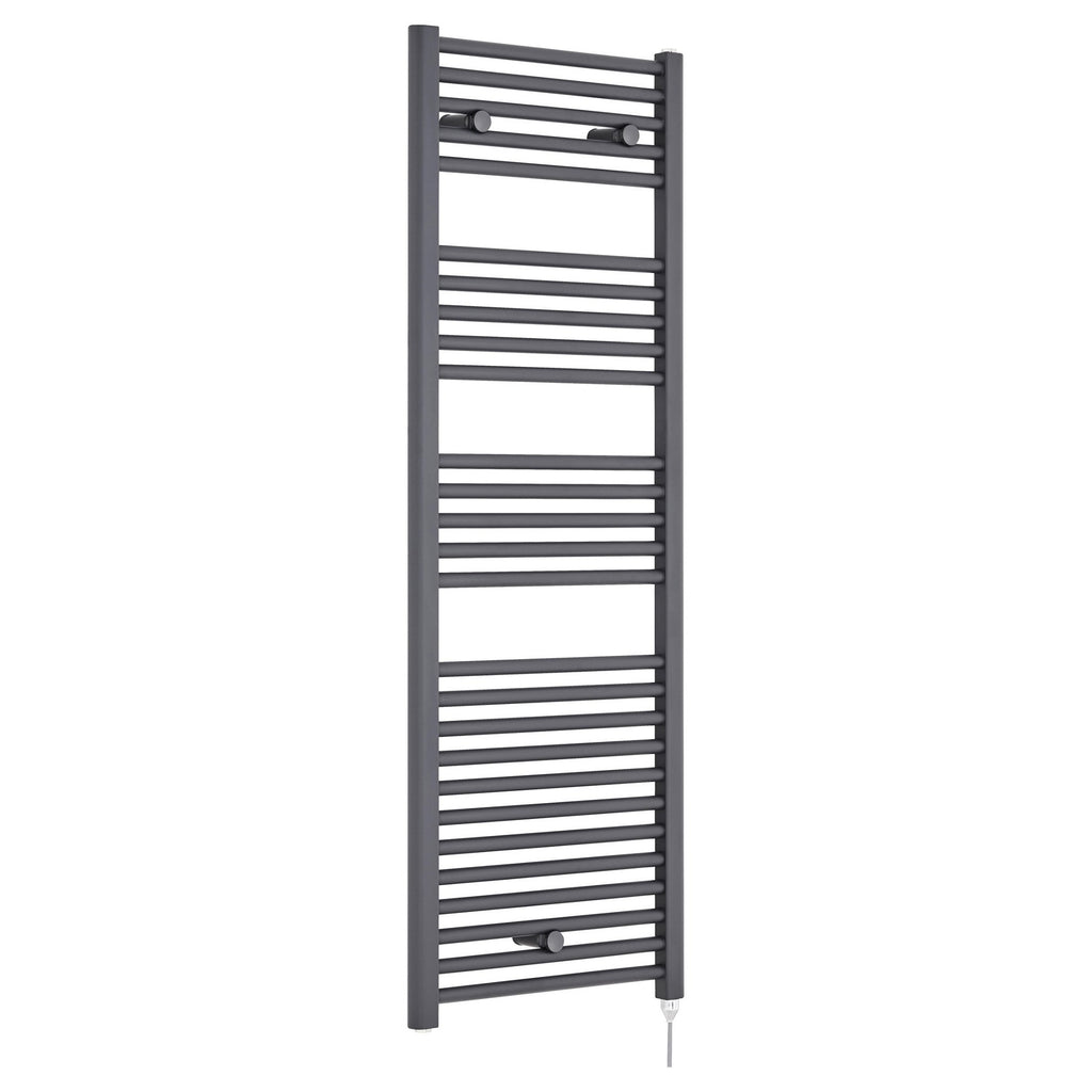 Electric Anthracite Towel Rail 1375x480mm 750w 2559 BTU 435 Pipe Centres