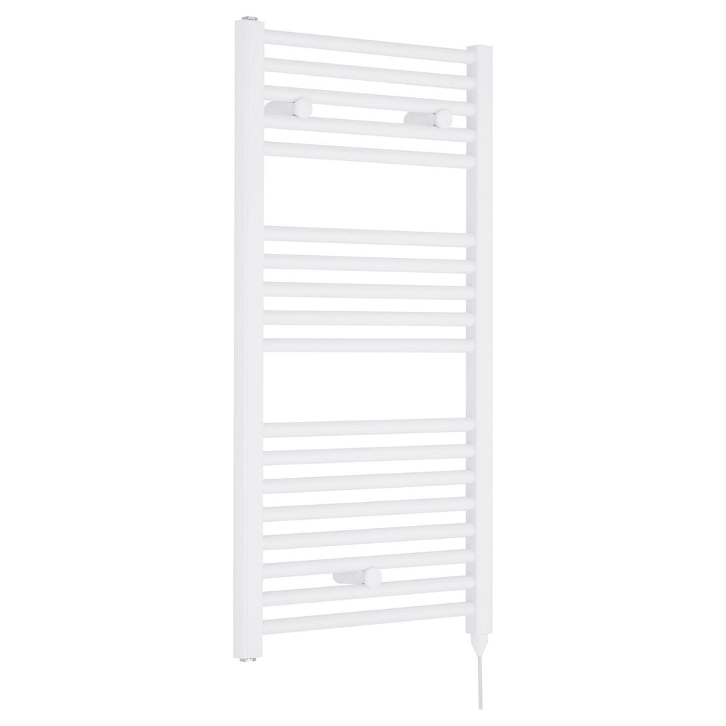 Electric White Towel Rail 920x480mm 500w 1706 BTU 435 Pipe Centres