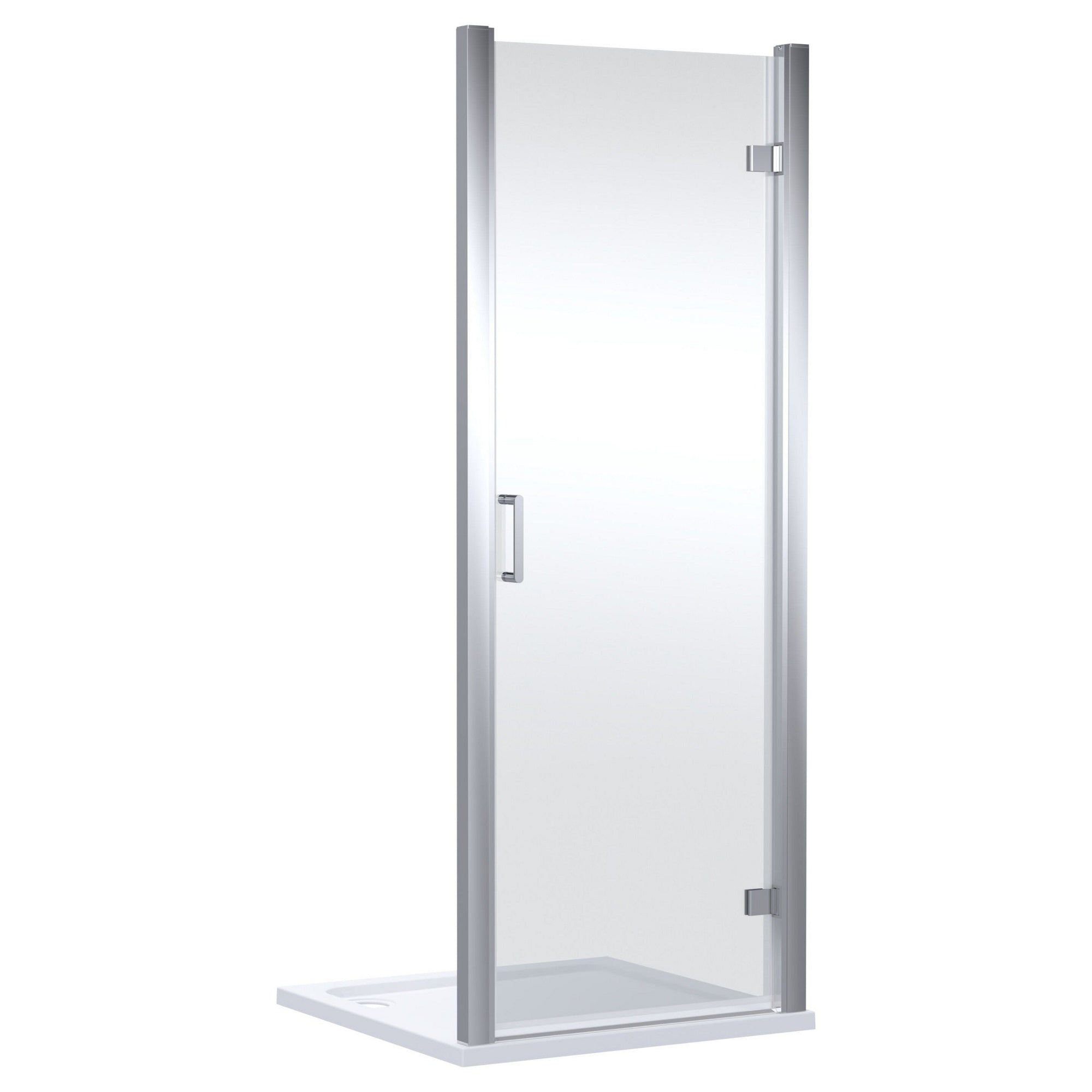800mm Hinged Shower Door Chrome Lume Contemporary 1900mm 8mm Glass