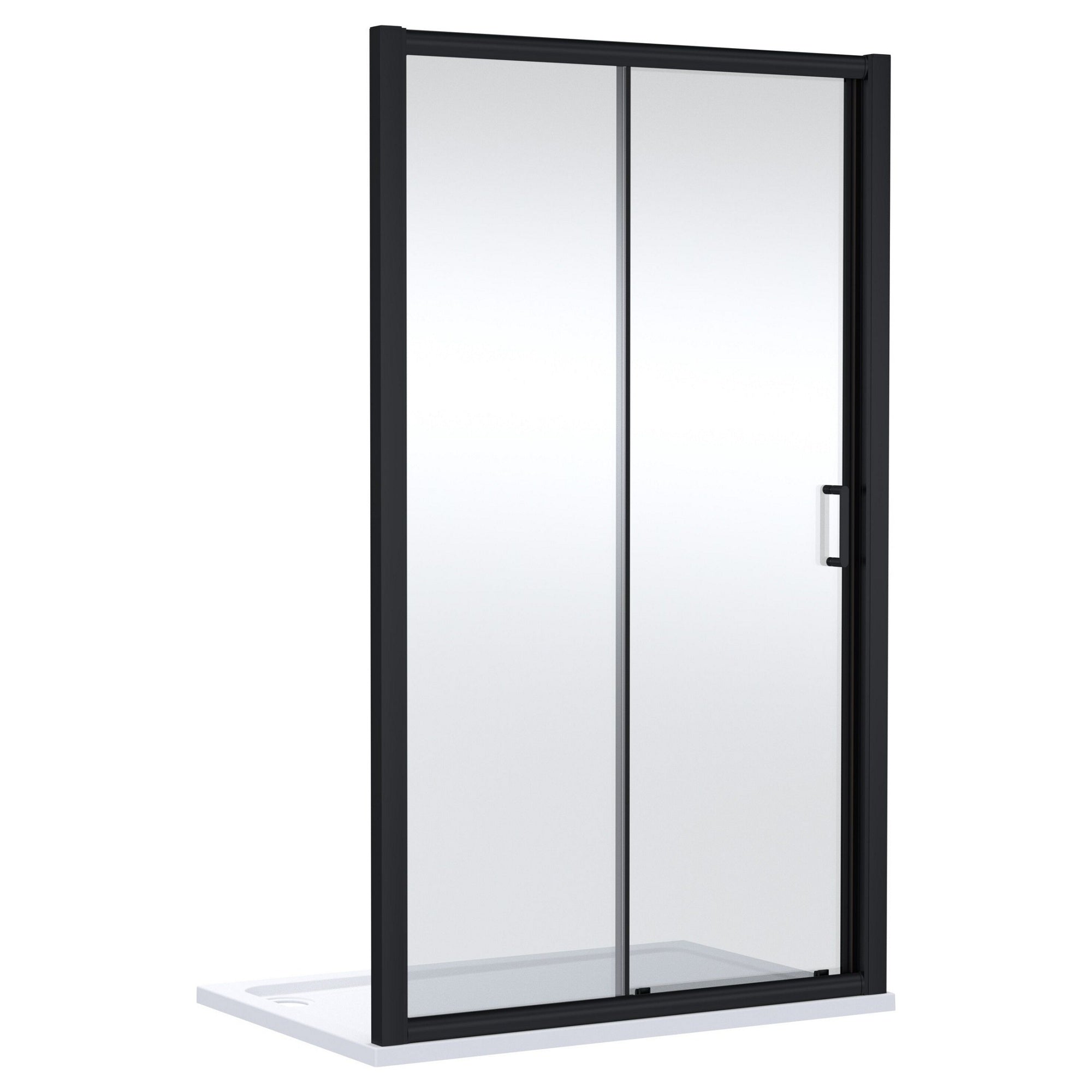 1200mm Sliding Shower Door Matt Black Lume Contemporary 1900mm 8mm Glass