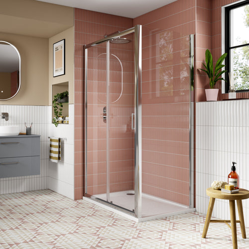 1400mm Sliding Shower Door Chrome Lume Contemporary 1900mm 8mm Glass