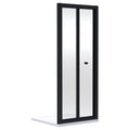 Aura 1900 X 760mm Bi-fold Shower Door Matt Black Contemporary 4mm Glass