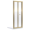 Aura 1900 X 800mm Bi-fold Shower Door Brushed Brass Contemporary 4mm Glass