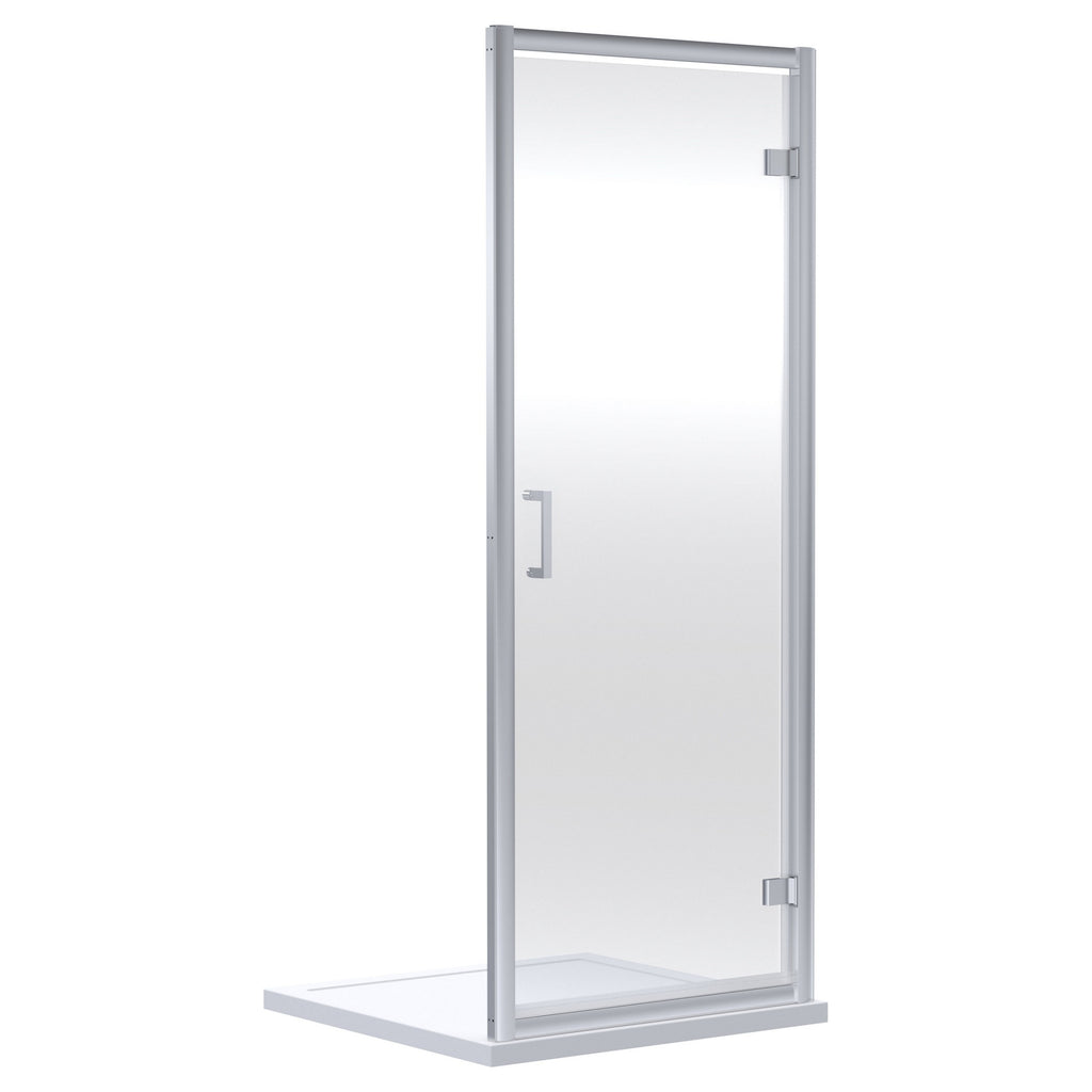 Aura 1900 X 900mm Hinged Shower Door Chrome Contemporary 6mm Glass
