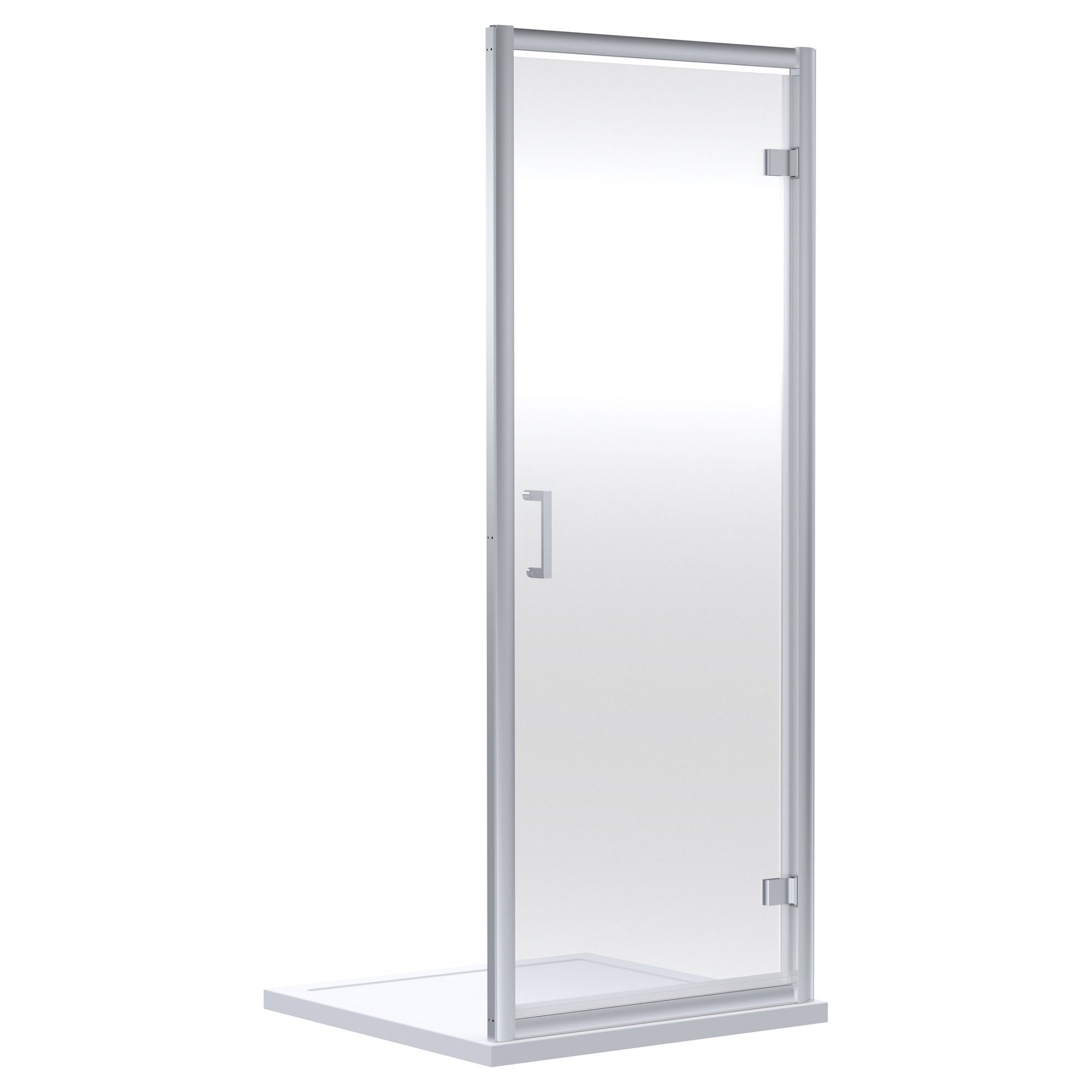 Aura 1900 X 900mm Hinged Shower Door Chrome Contemporary 6mm Glass
