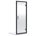 Aura 1900 X 900mm Hinged Shower Door Matt Black 6mm Glass Contemporary