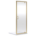 Aura 1900 X 760mm Pivot Shower Door Brushed Brass 6mm Glass Contemporary