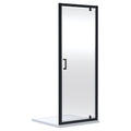 Aura 1900 X 760mm Pivot Shower Door Matt Black 6mm Glass Contemporary