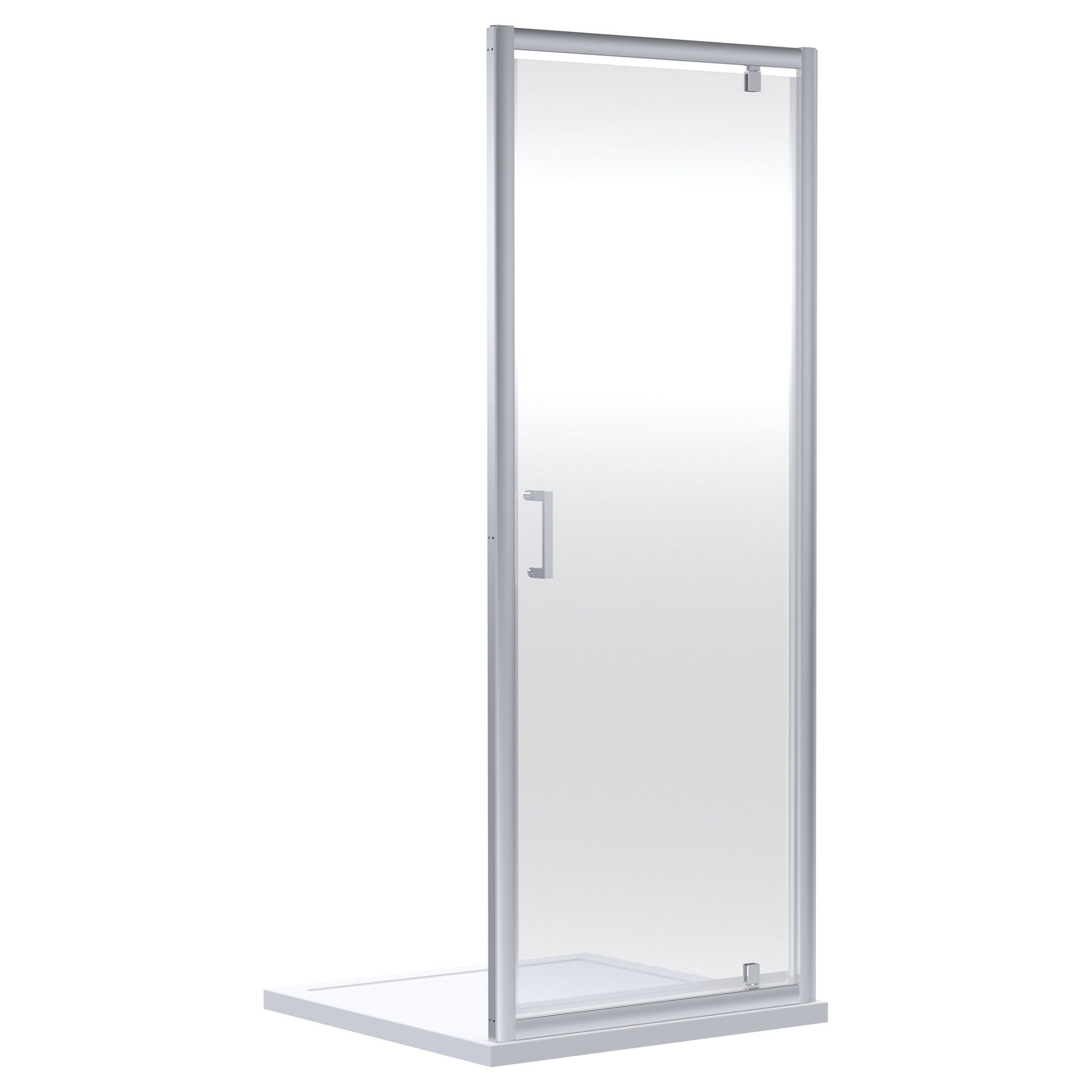 Aura 1900 X 800mm Pivot Shower Door Chrome 6mm Glass Contemporary